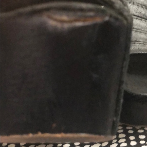 Leather & Wood Platform Sandals Black - Picture 6 of 7